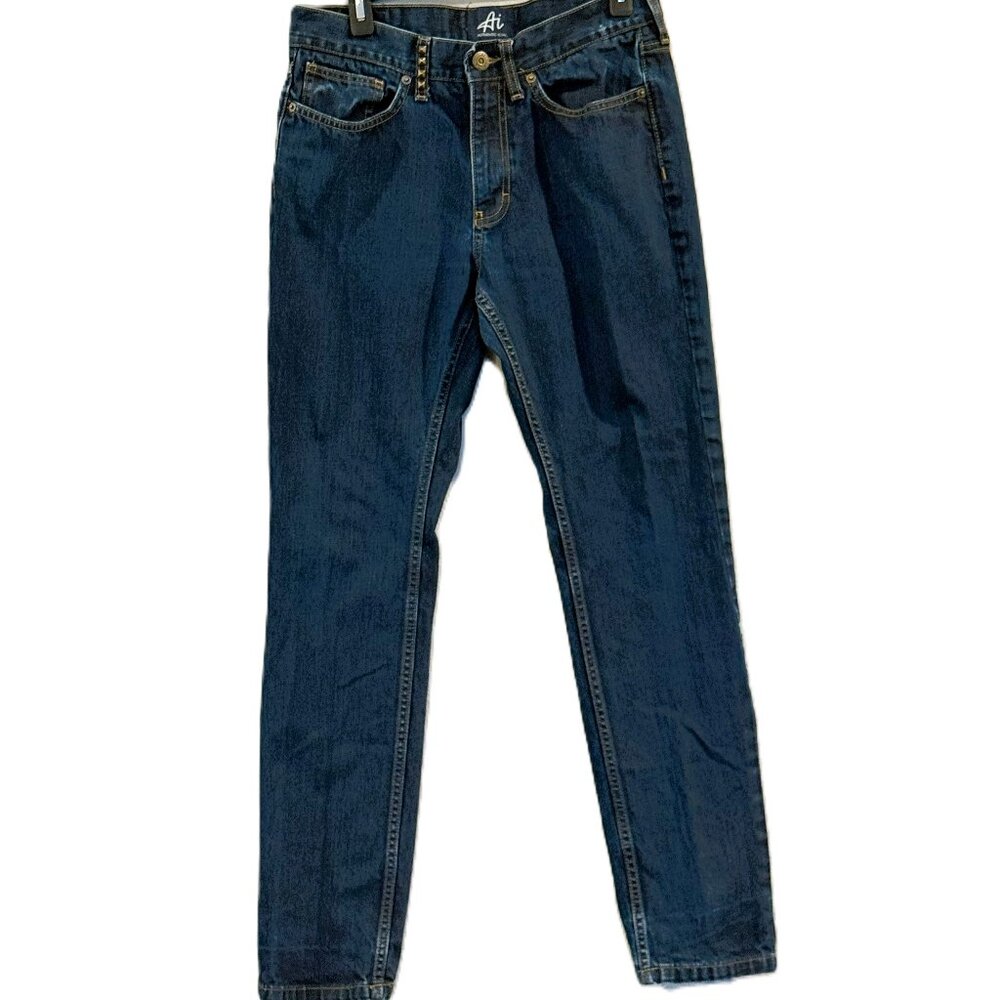 Designer AUTHENTIC ICON AI Mens Denim Blue Jeans Straight Leg 32x32